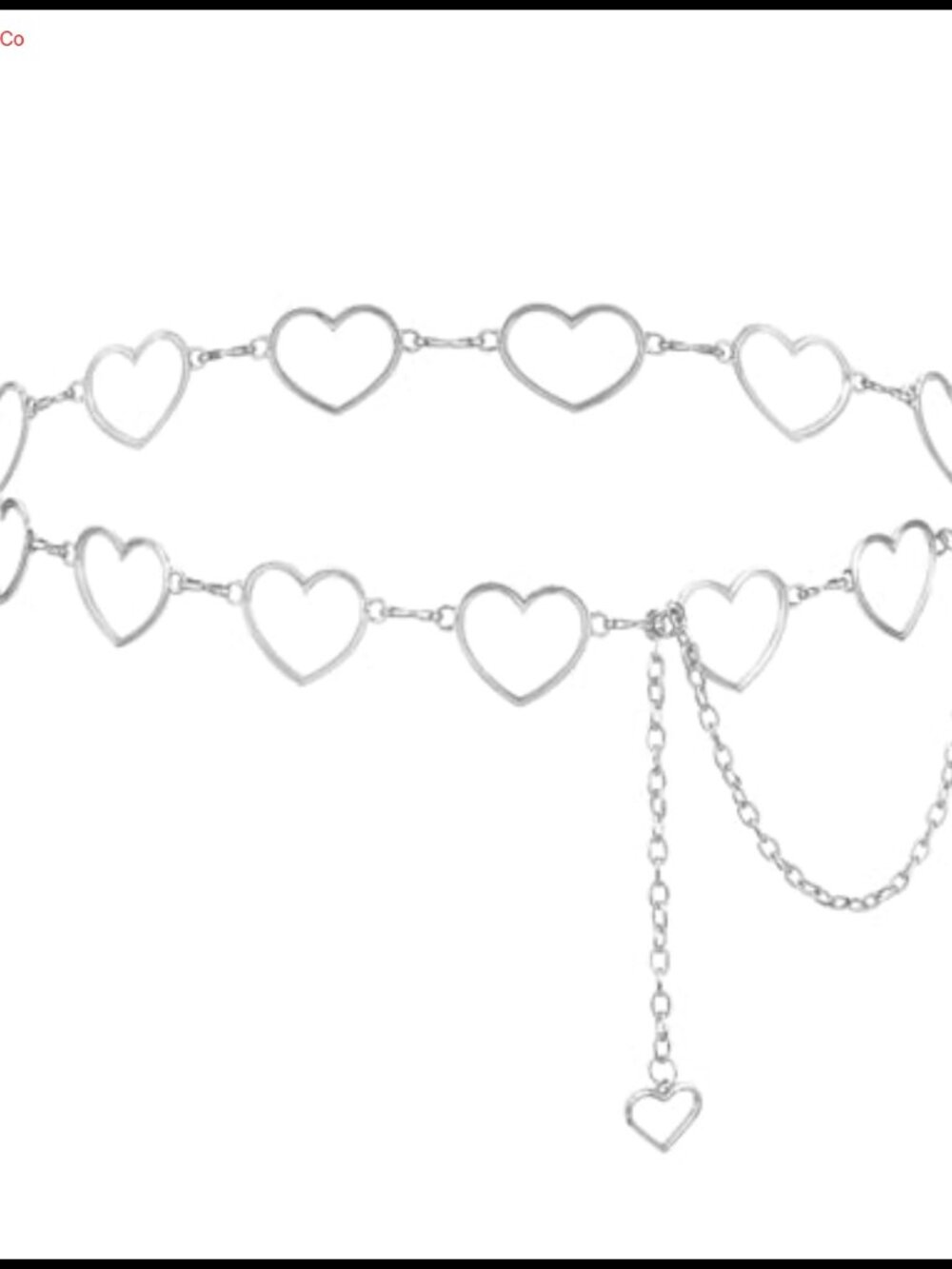 Gold Waist Chain Rhinestone Heart Belt Adjustable Metal Body Jewelry for Dress